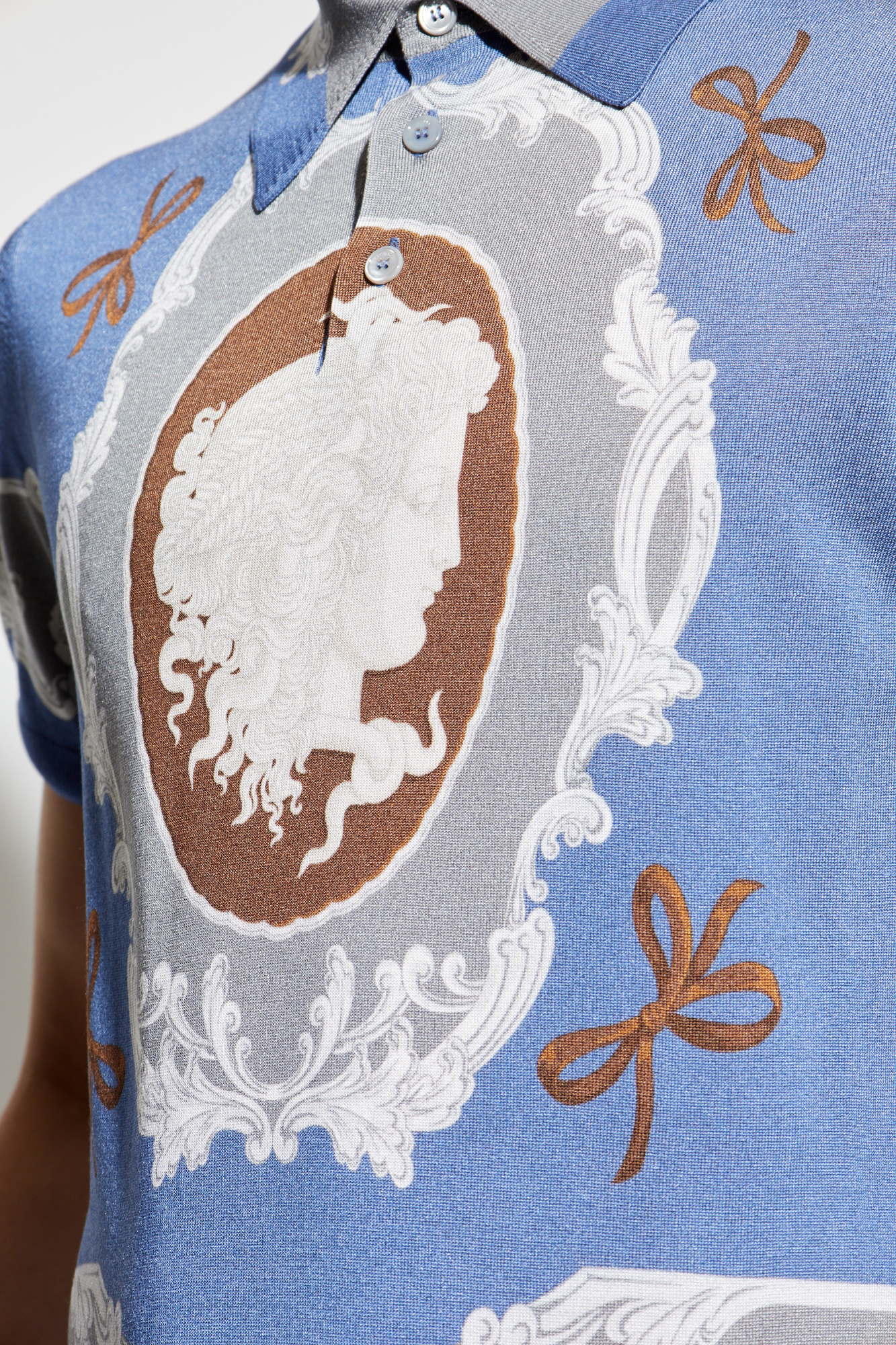Versace Medusa-motif Polo Shirt In Blue