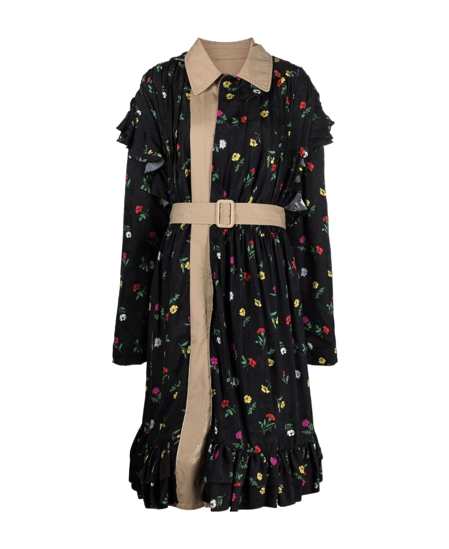 Shop Balenciaga Reversible Belted Trench Coat In Black