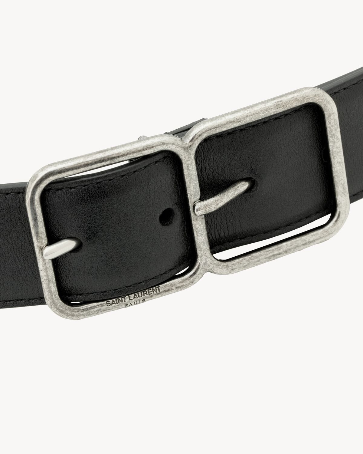 Saint Laurent Double Buckle Belt In Black