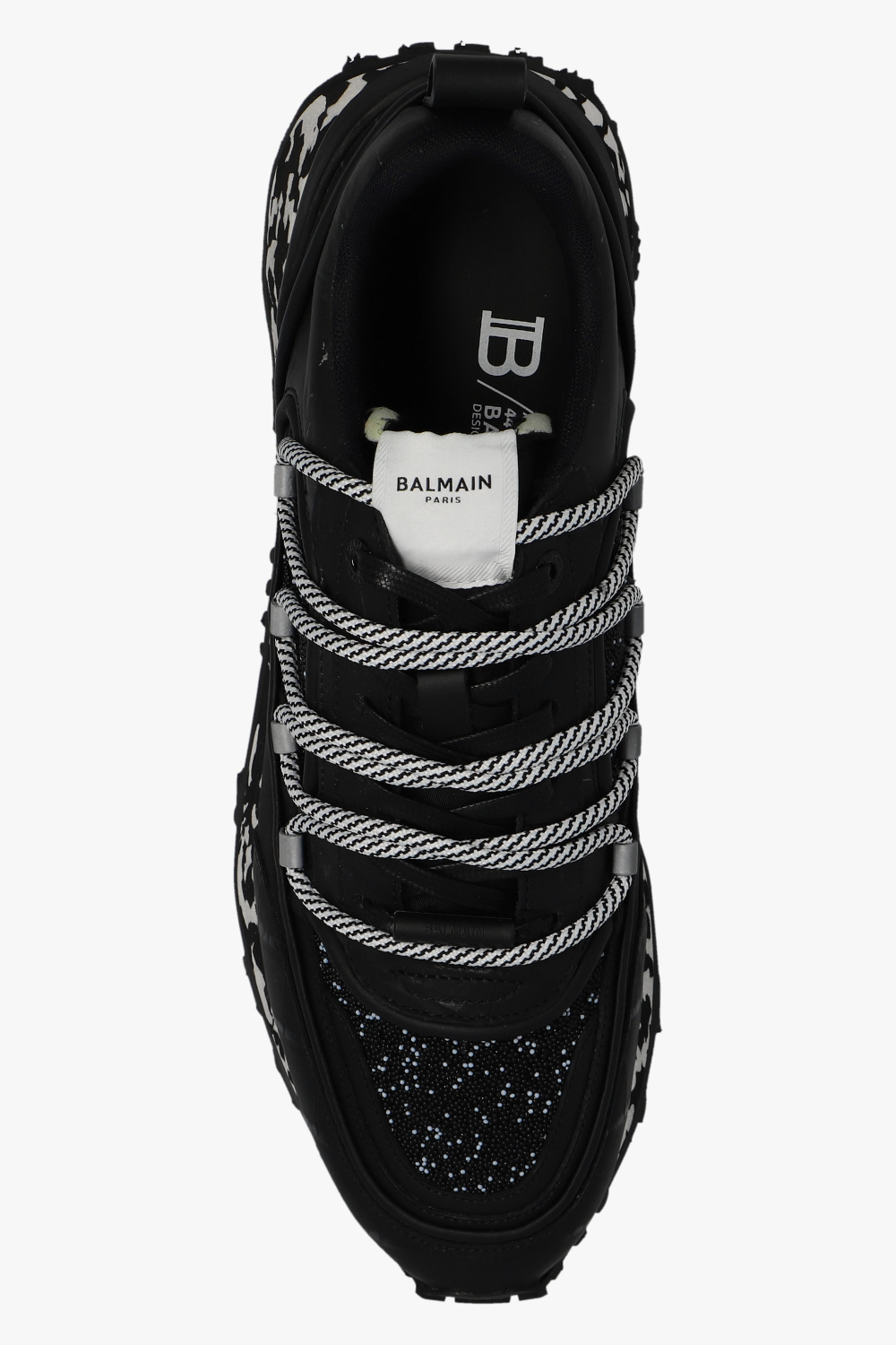 Balmain Bead-embellished Low-top Sneakers In Black
