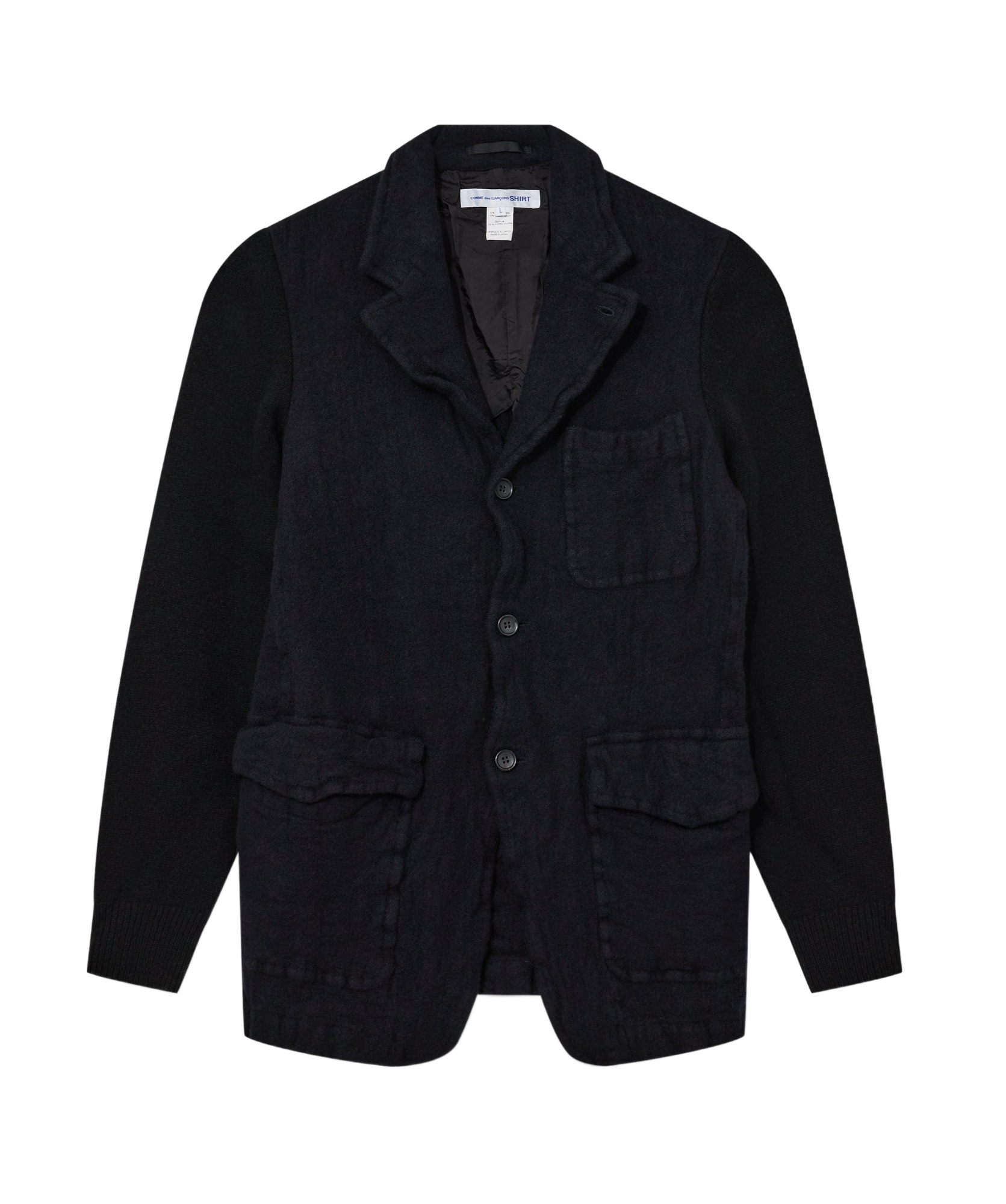 Comme Des Garçons Long-sleeved Casual Jacket In Black