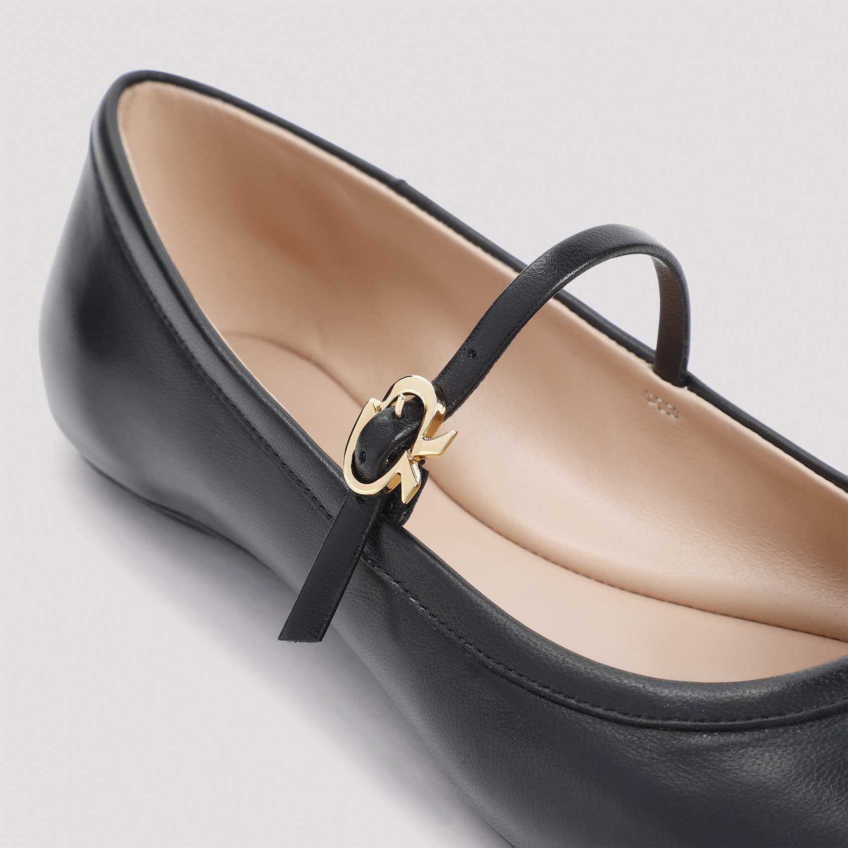 Gianvito Rossi Carla Leather Ballet Flats In Black