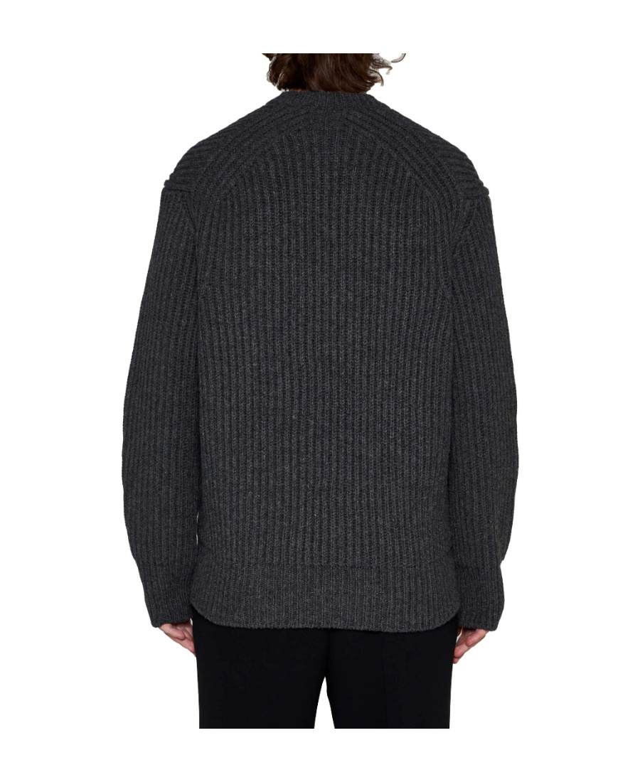 Alexander Mcqueen Jacquard-trimmed Wool Sweater In Black