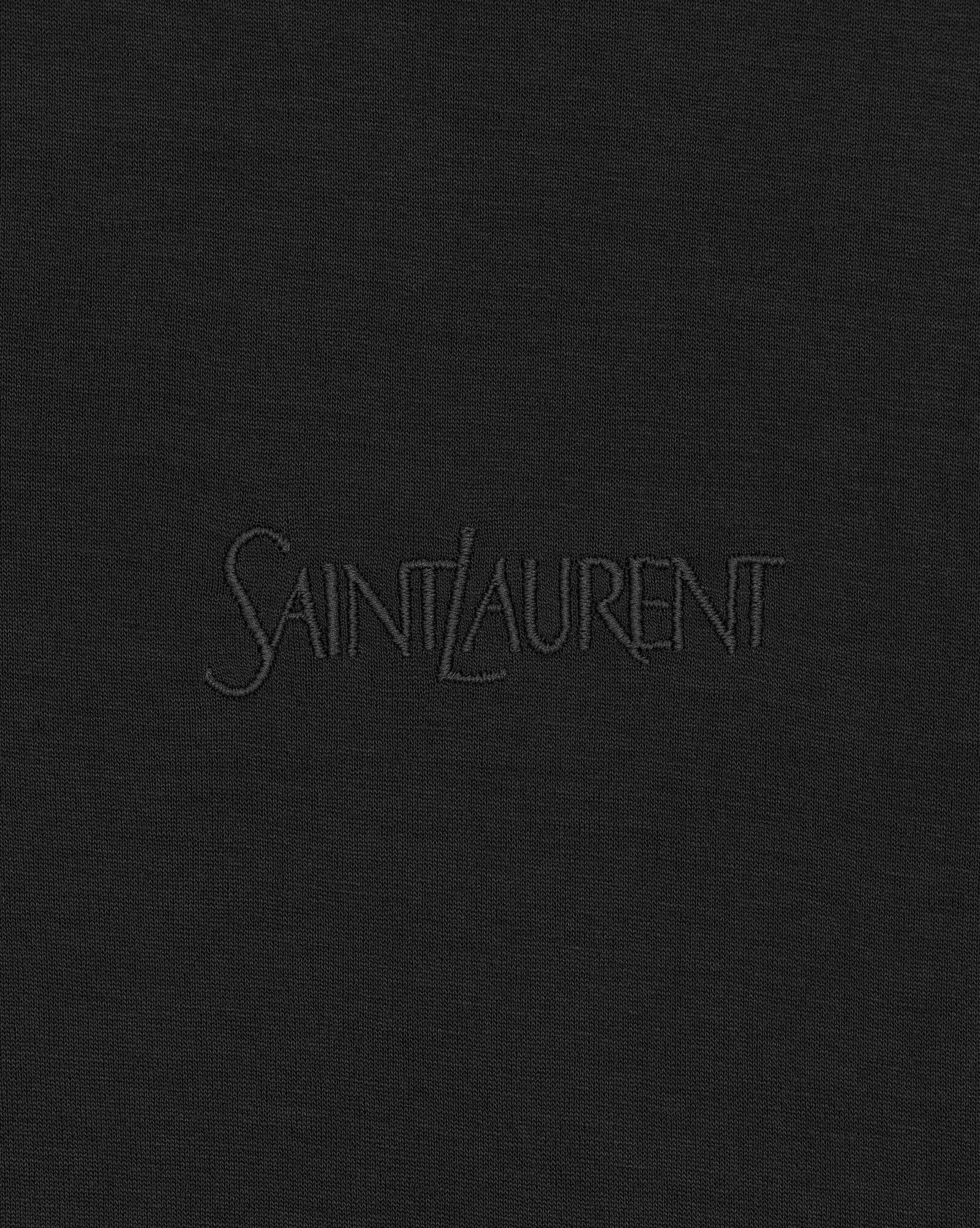 Saint Laurent Logo-embroidered Jersey T-shirt In Black