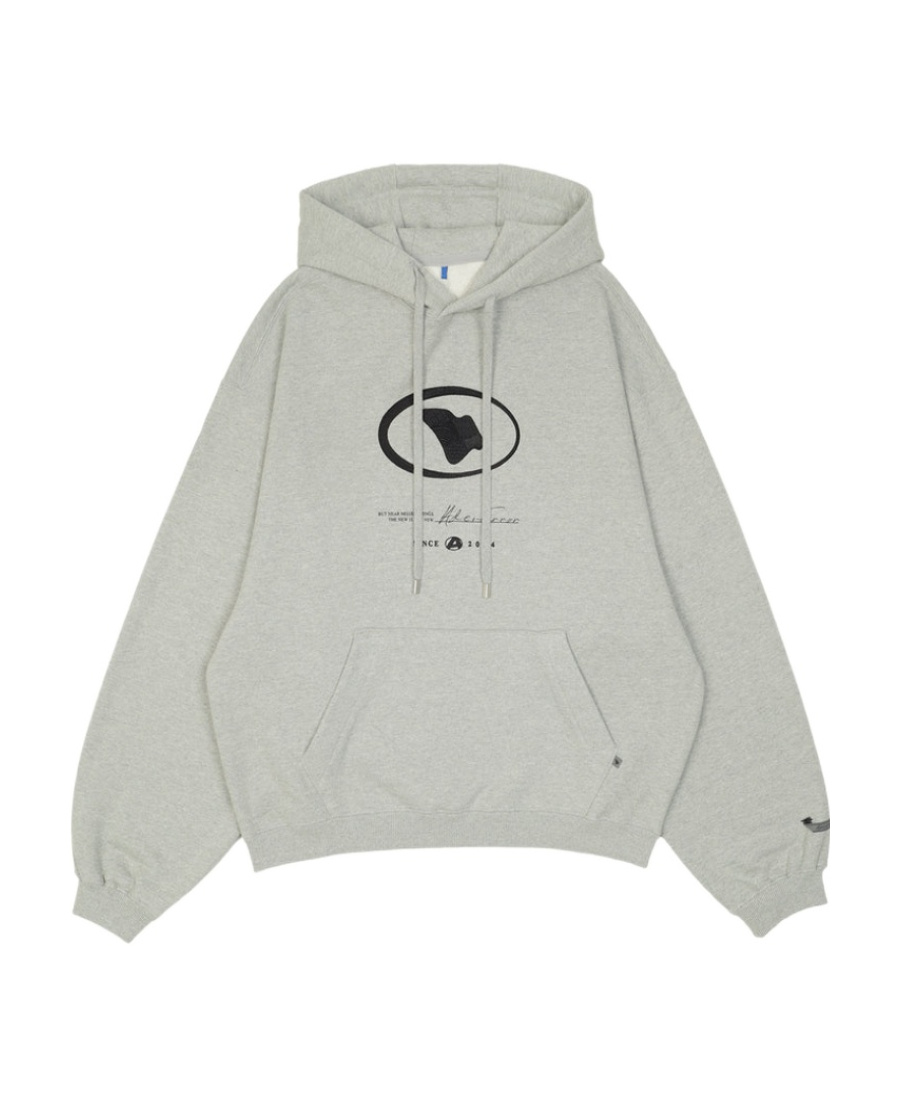 Ader Error Etik Logo Hooded Sweater In Gray
