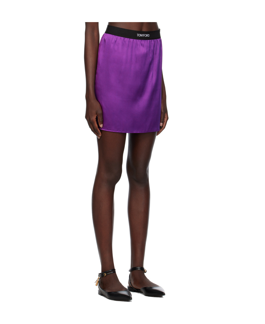 Tom Ford Ssense Exclusive Purple Elasticized Miniskirt In Purple