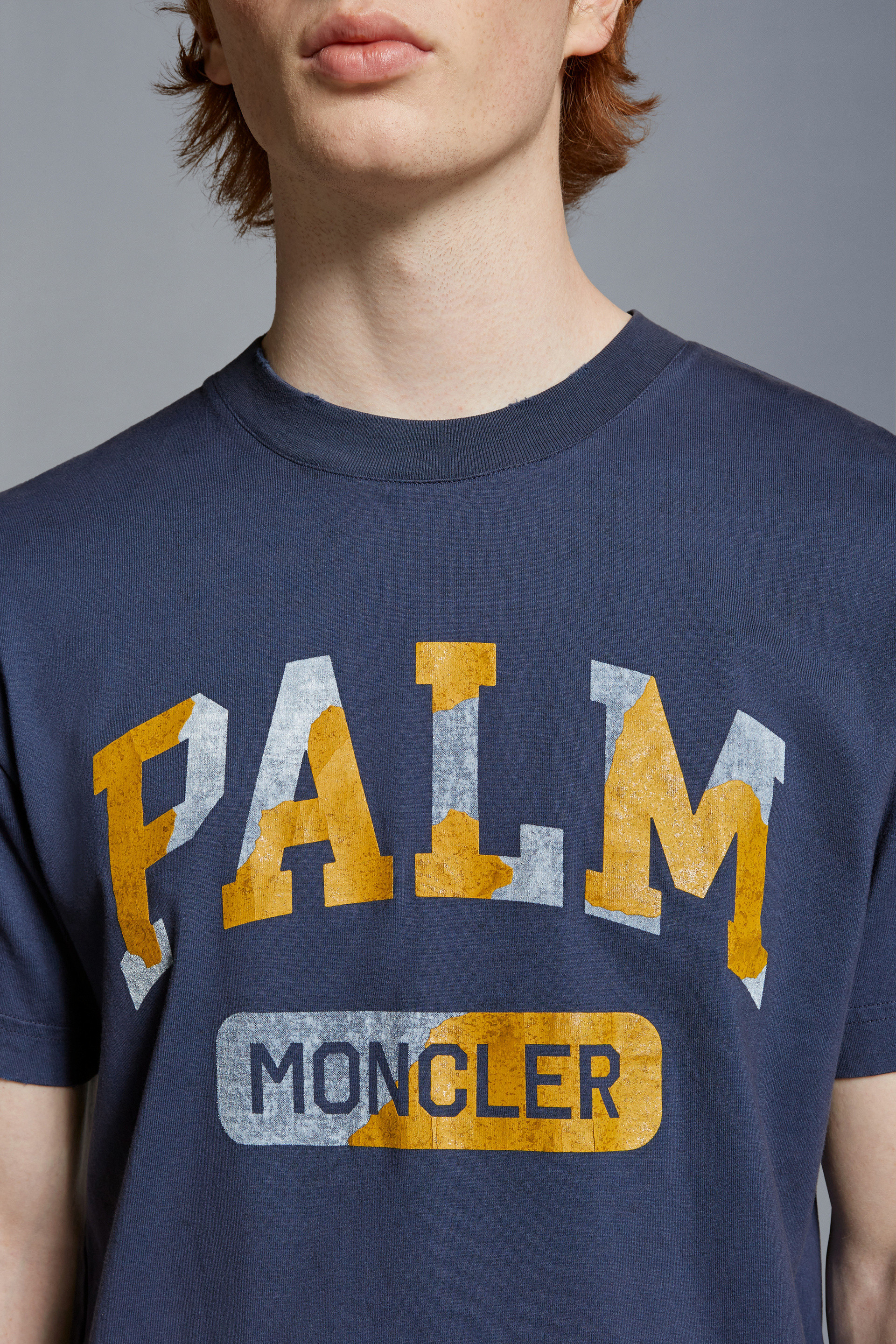 Moncler X Palm Angels Logo Logo Short-sleeved T-shirt In Black