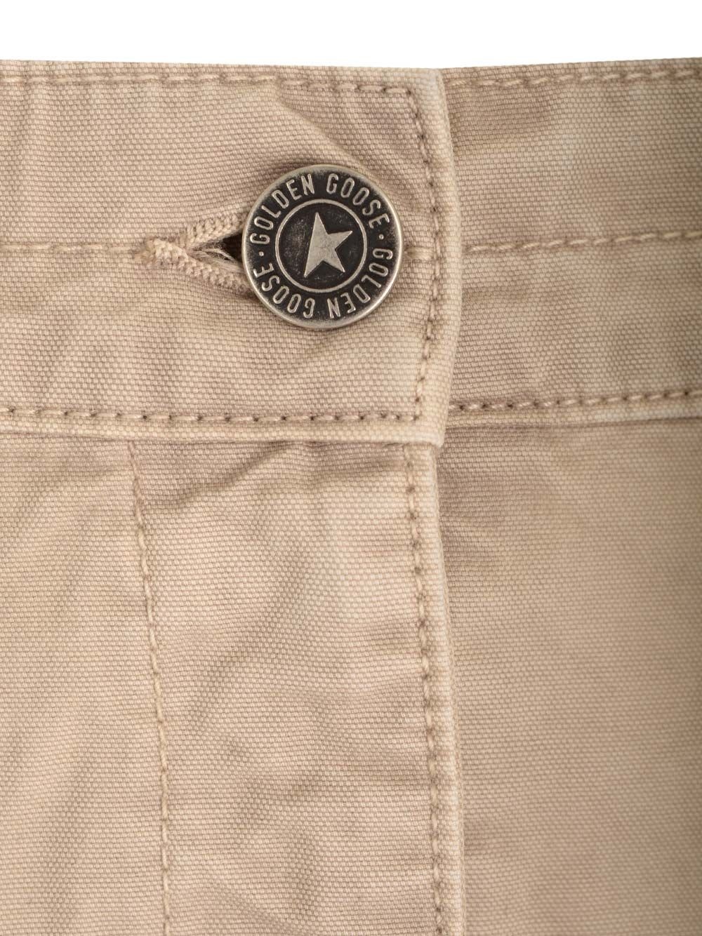 Golden Goose Worker Cotton Asymmetrical Mini Skirt In Nude