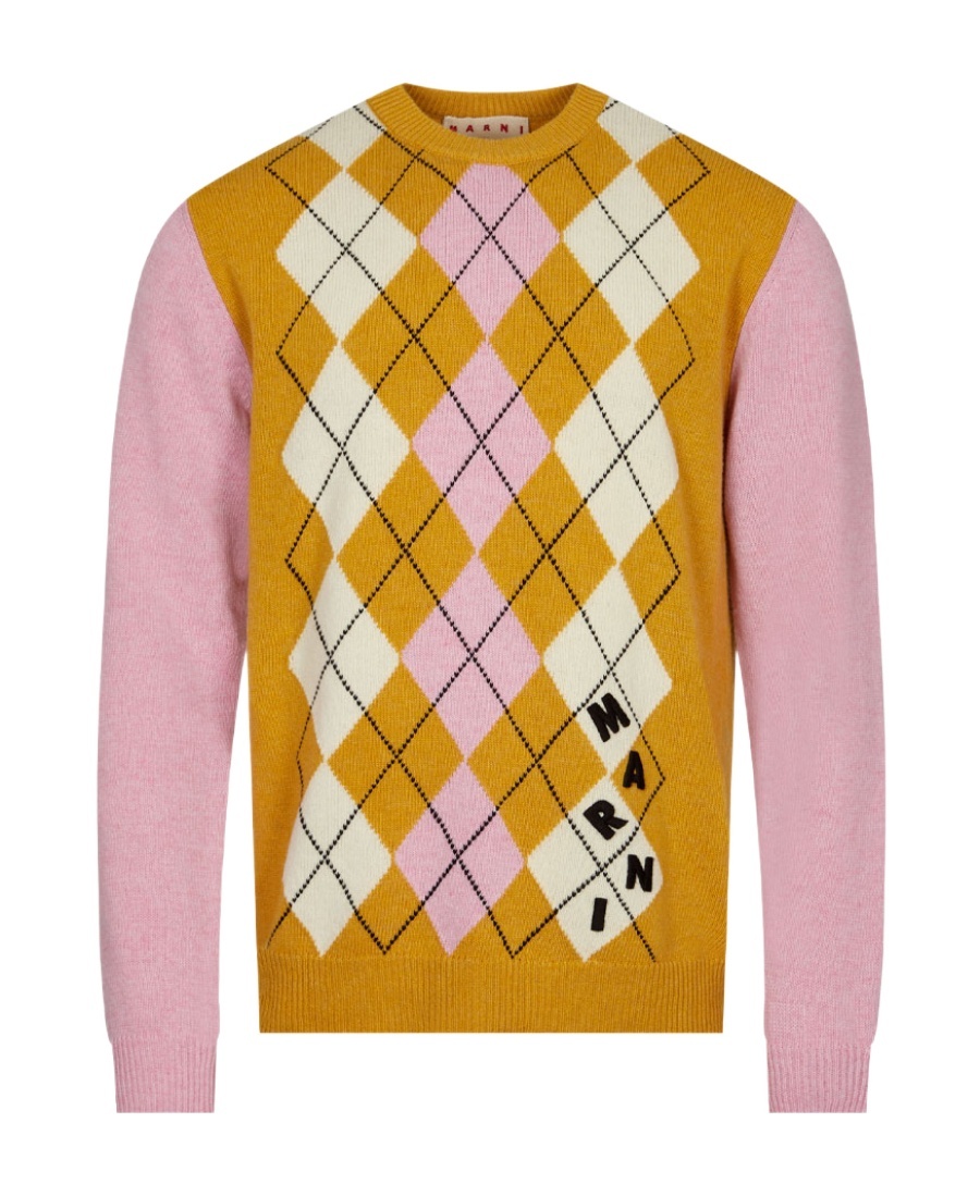 Marni Logo Round Neck Sweater In Multicolor
