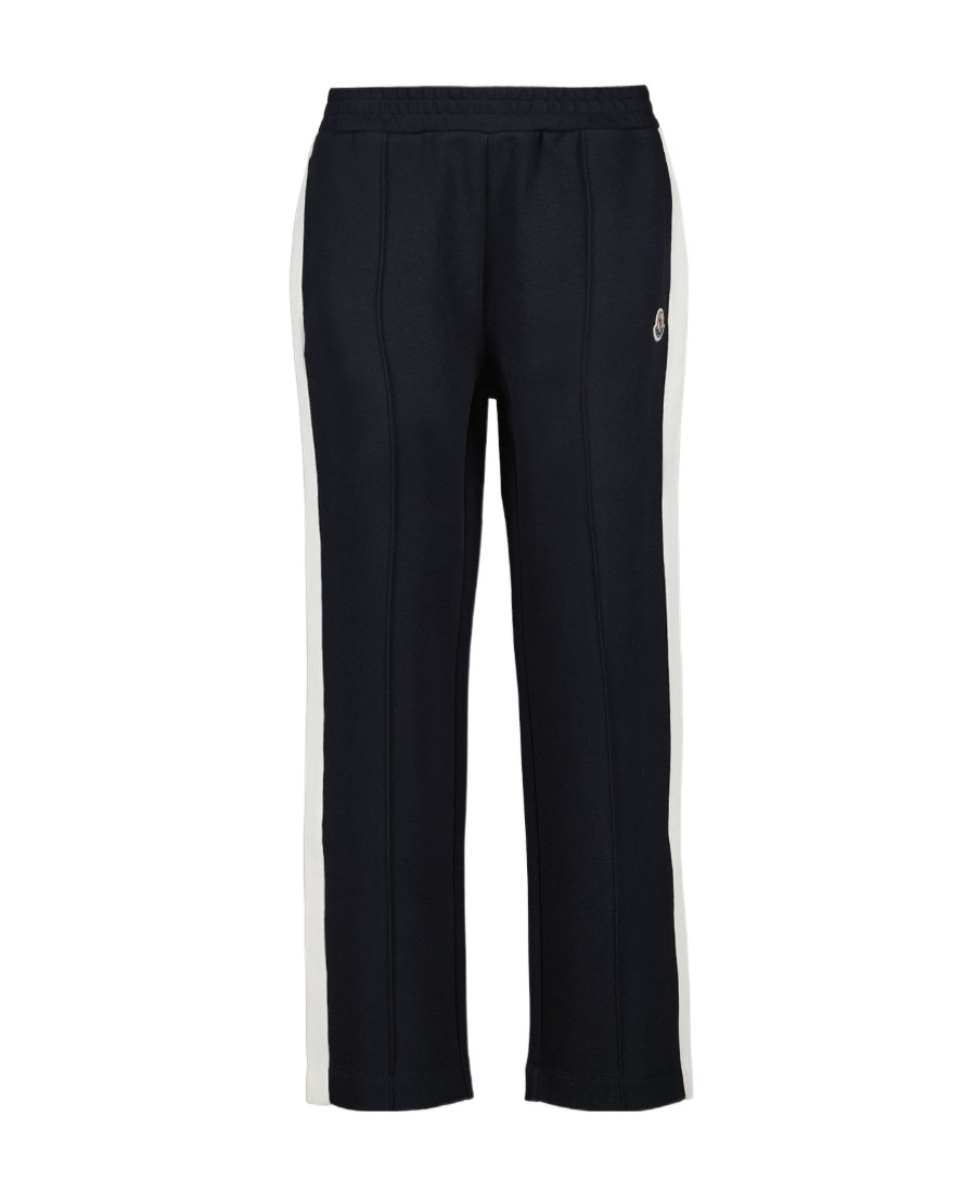 Moncler Mid-rise Striped Wide-leg Track Pants In Blue