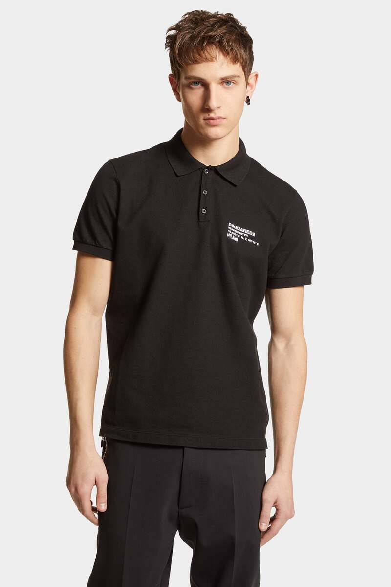 Dsquared2 Logo Cotton Polo Shirt In Black