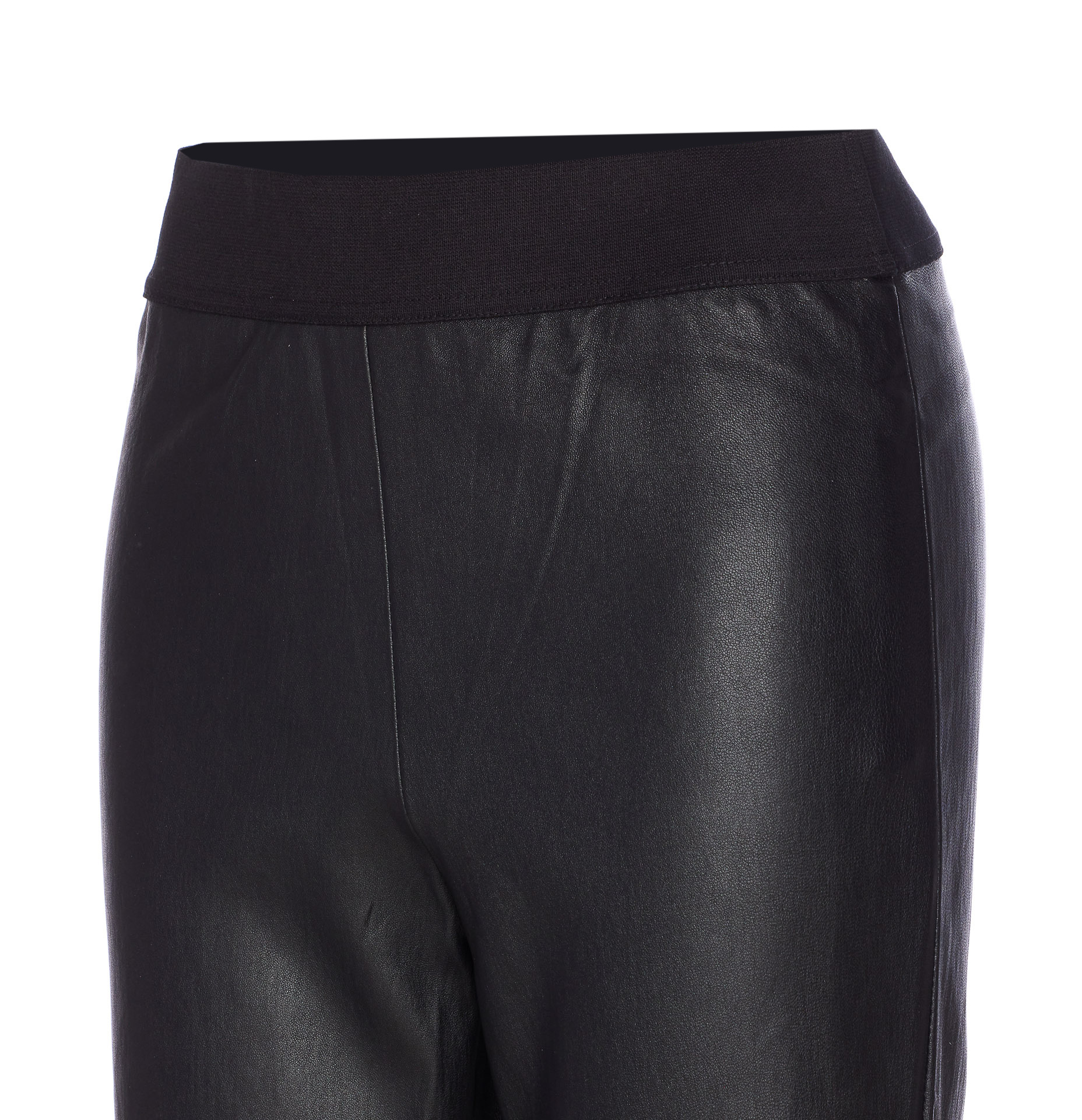 Uma Wang Stretch Leather Trousers Seam Detailing In Black