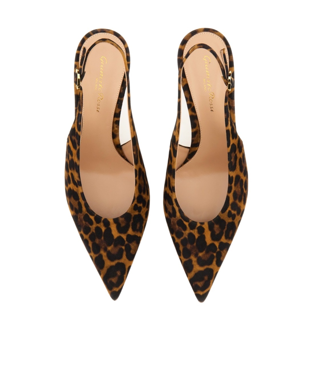 Gianvito Rossi Pointed Logo High-heeled Sandals In Brown
