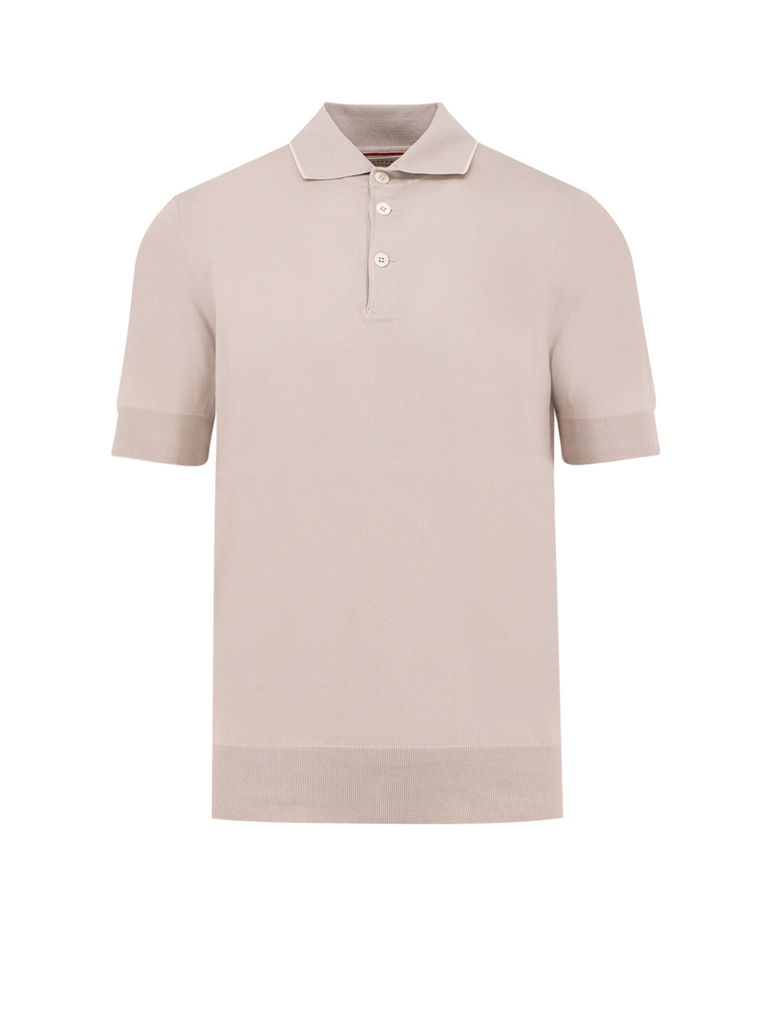 Brunello Cucinelli Short-sleeved Polo Shirt In Nude