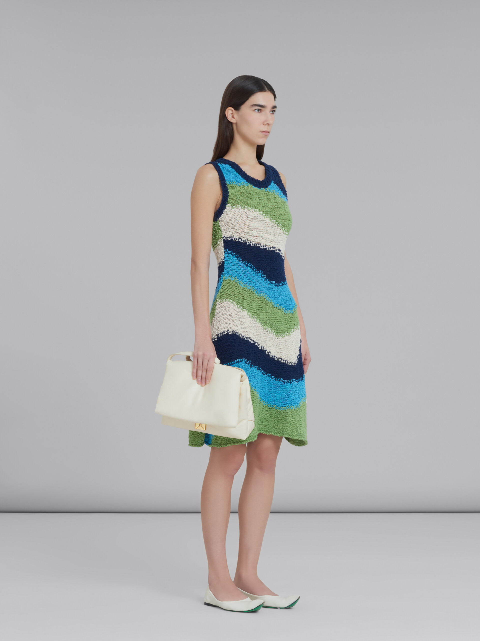 Marni Sleeveless Knitted Dress In Green