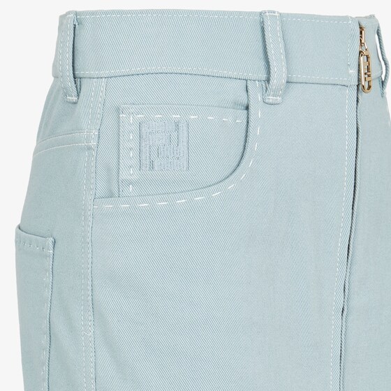 Fendi Woman Denim Skirt Sky Blue Size 4 Cotton In Blue