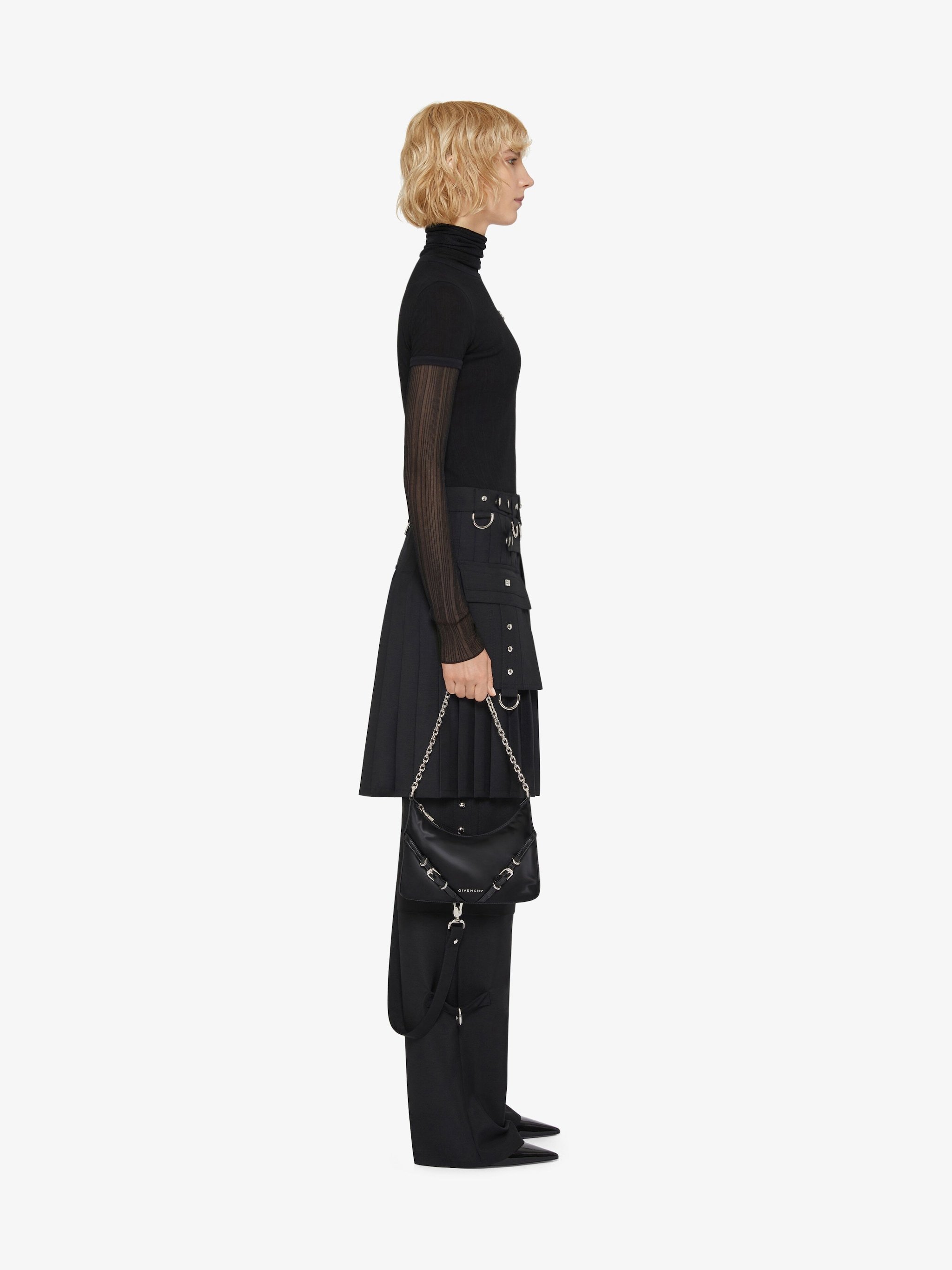 Givenchy Voyou Shoulder Bag In Black Polyamide In Black