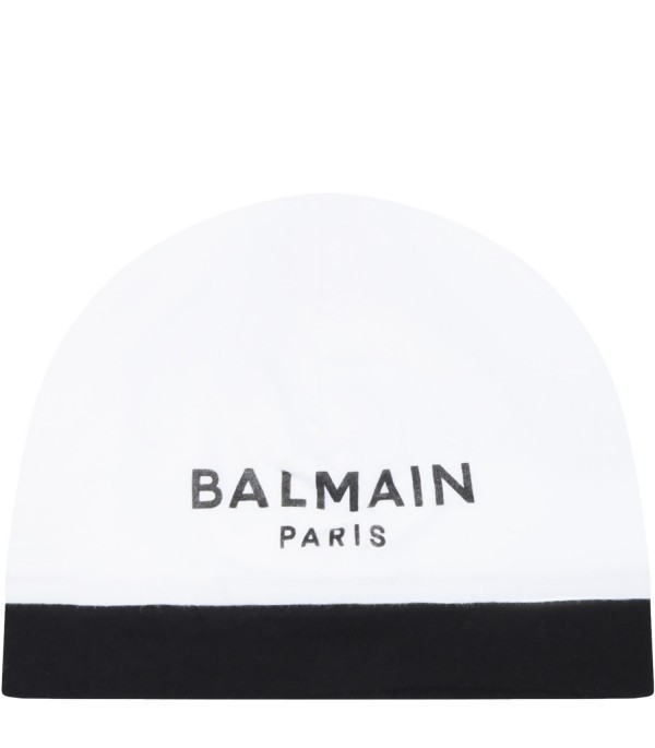 Balmain Logo-print Babygrow Set In Gray