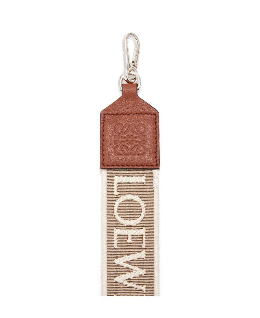 Loewe Anagram Strap In Jacquard And Calfskin In Brown