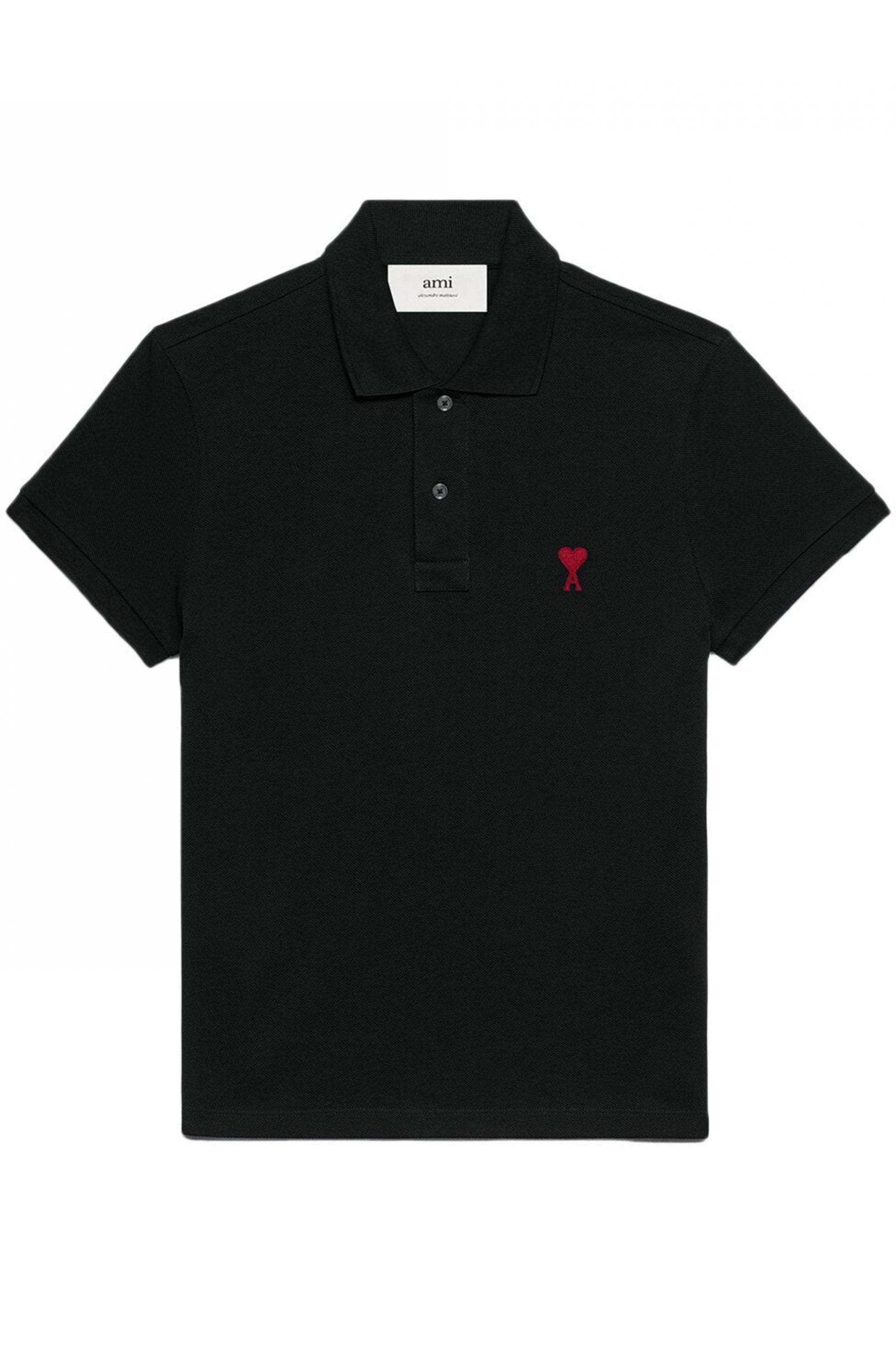 Ami Alexandre Mattiussi Ami Paris Men Black T-shirt With Ami De Coeur Embroidery On The Front In Cotton Man