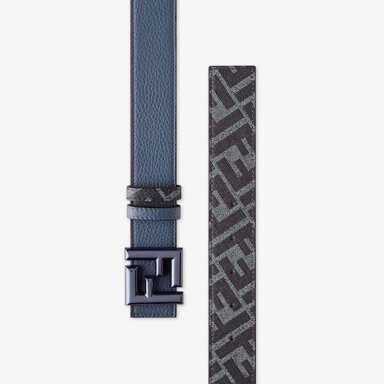 Fendi Ff Reversible Belt In Gray