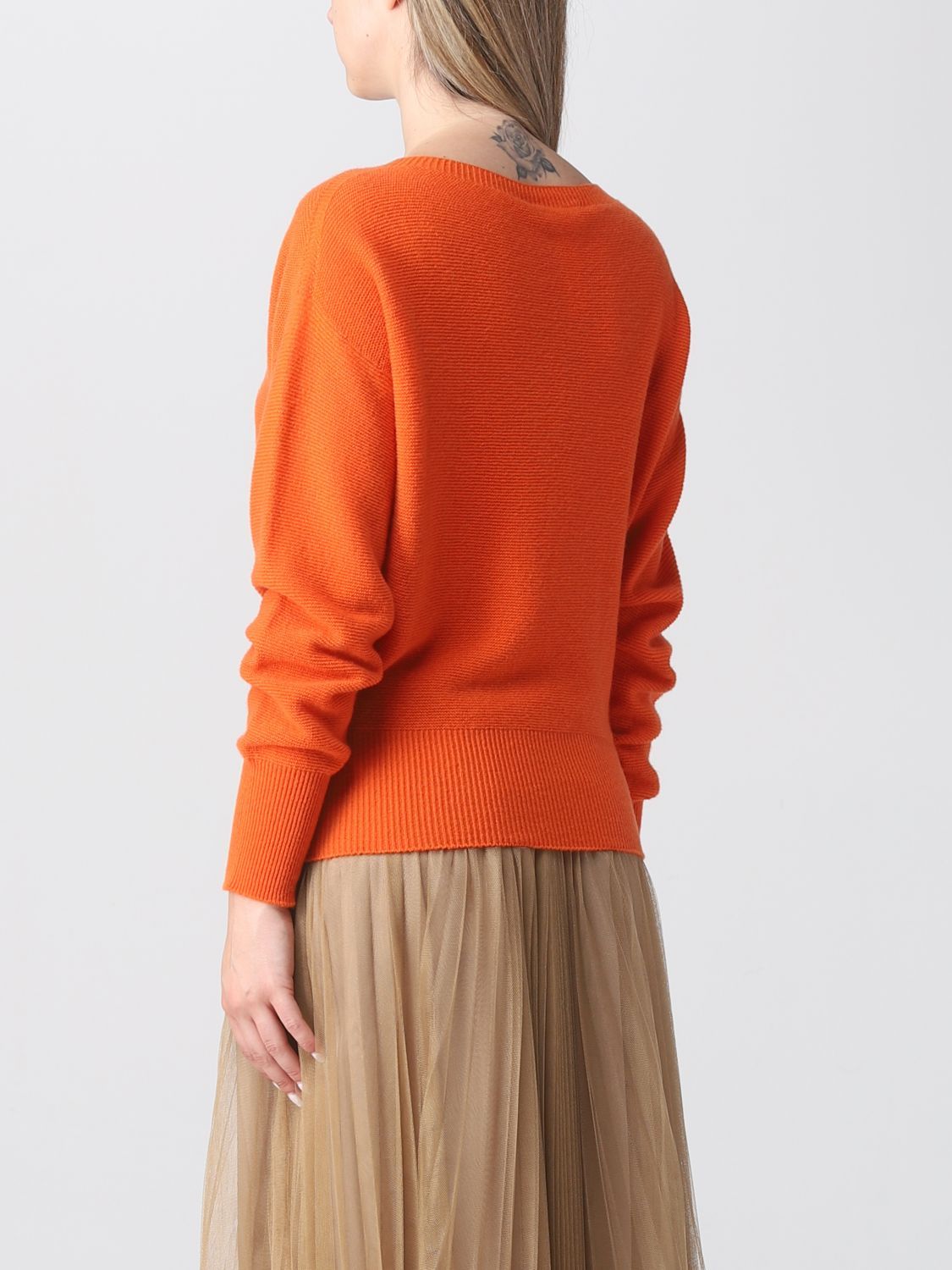 Fabiana Filippi Long Sleeve Sweater In Orange
