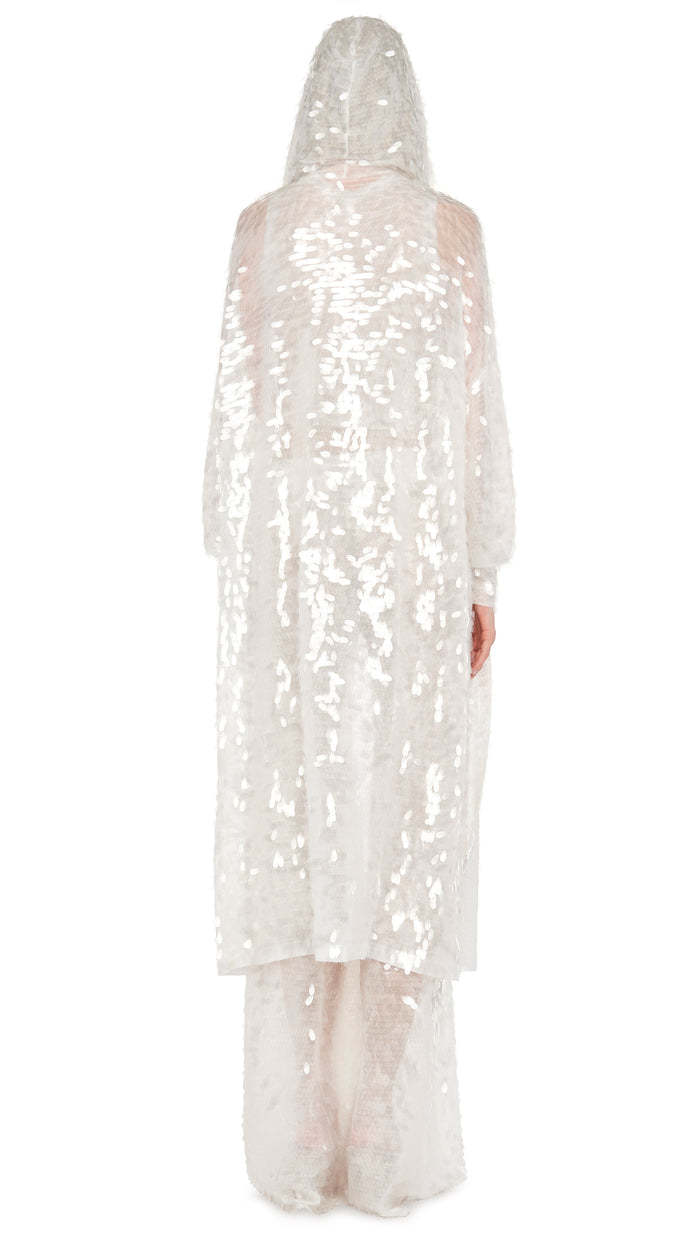 Shop Norma Kamali Hooded Robe In White
