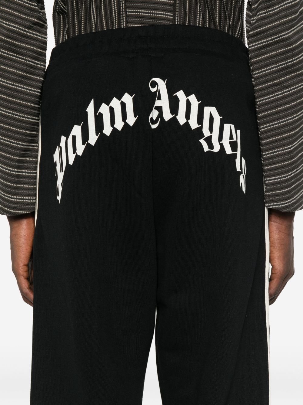 Palm Angels Side-stripe Trousers In Black