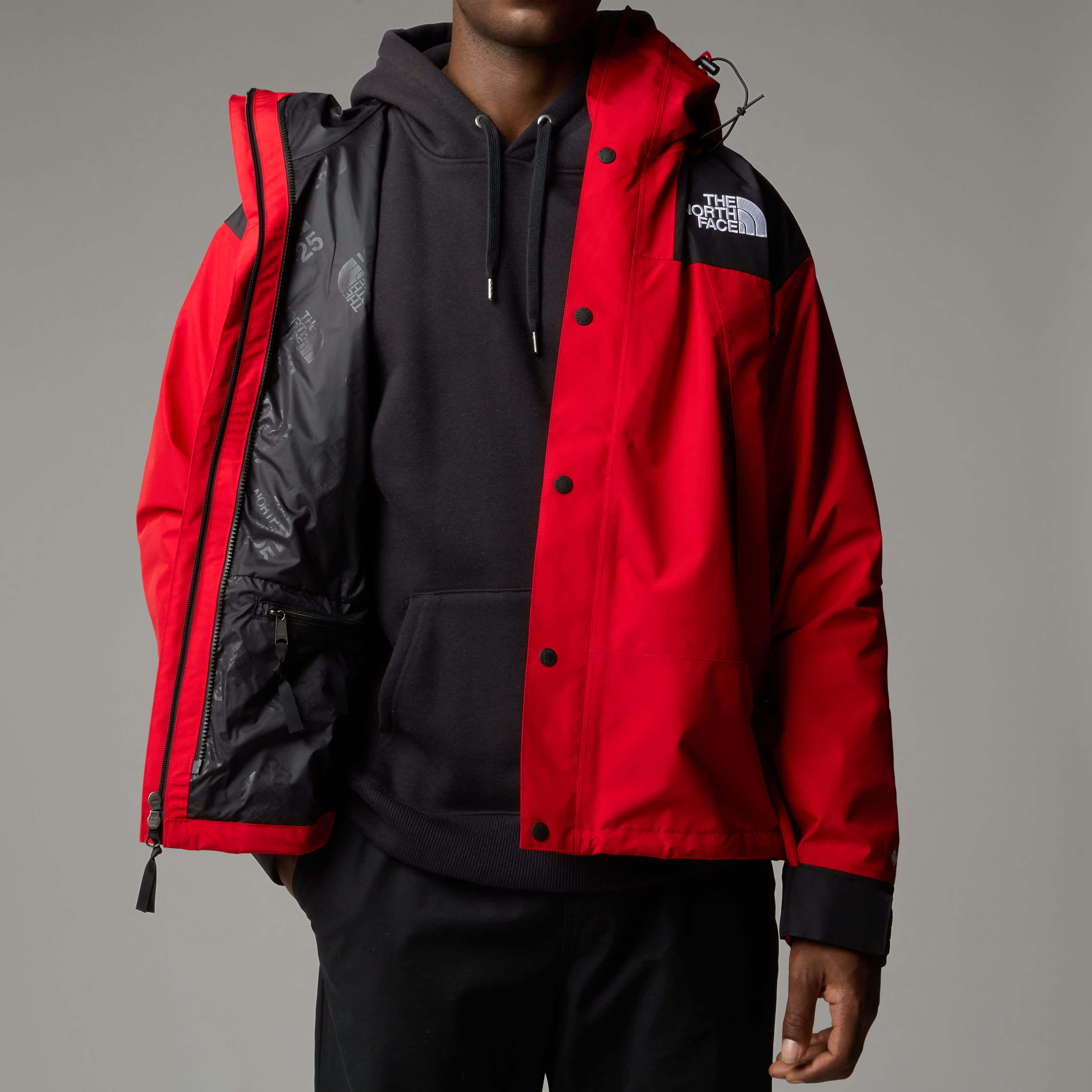 The North Face Mountain Mono Short Jacket In Red