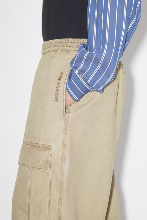 Acne Studios Logo Embroidered Mid-waist Pants In Nude