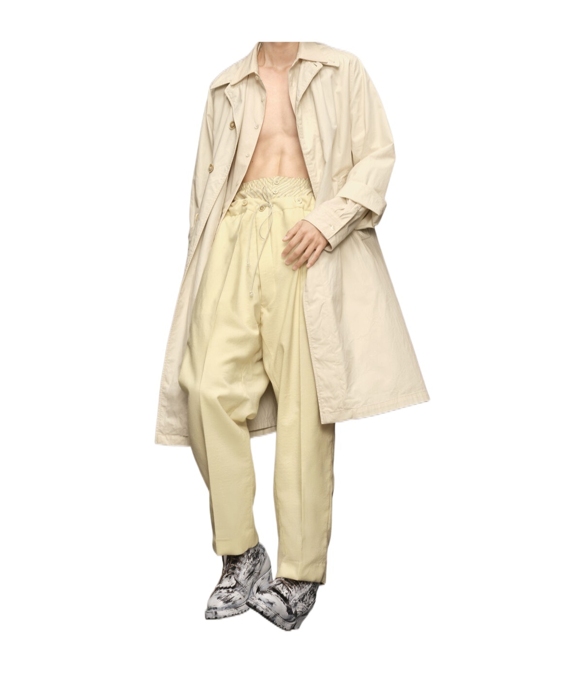 Maison Margiela Long-sleeved Windbreaker In Nude