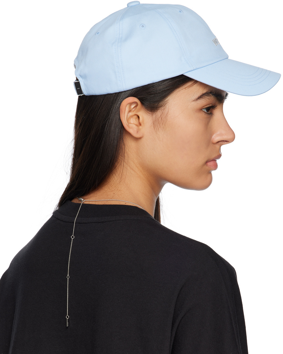 We11 Done Logo-embroidered Cotton Cap In Blue