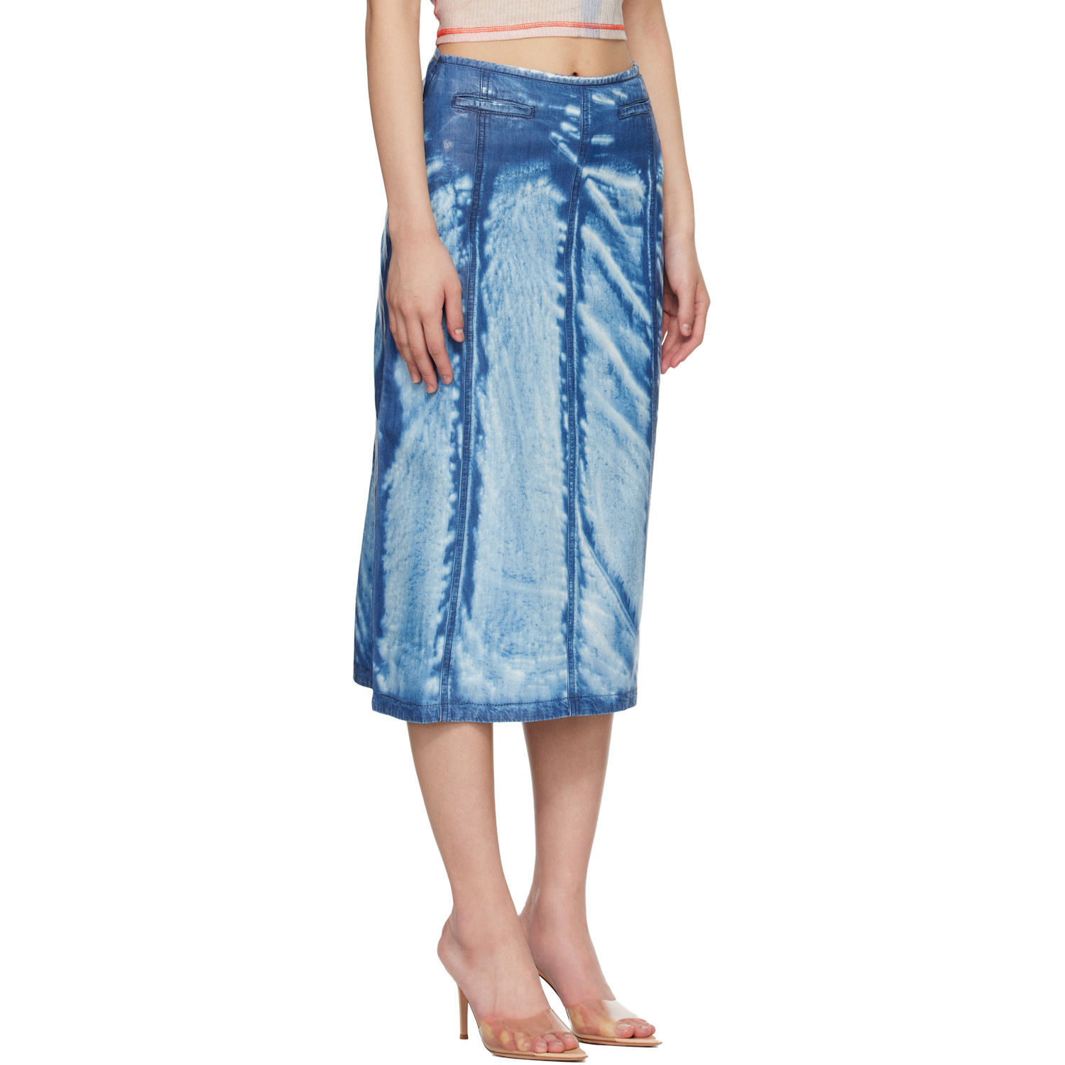 Diesel Pocket A-line Skirt In Blue