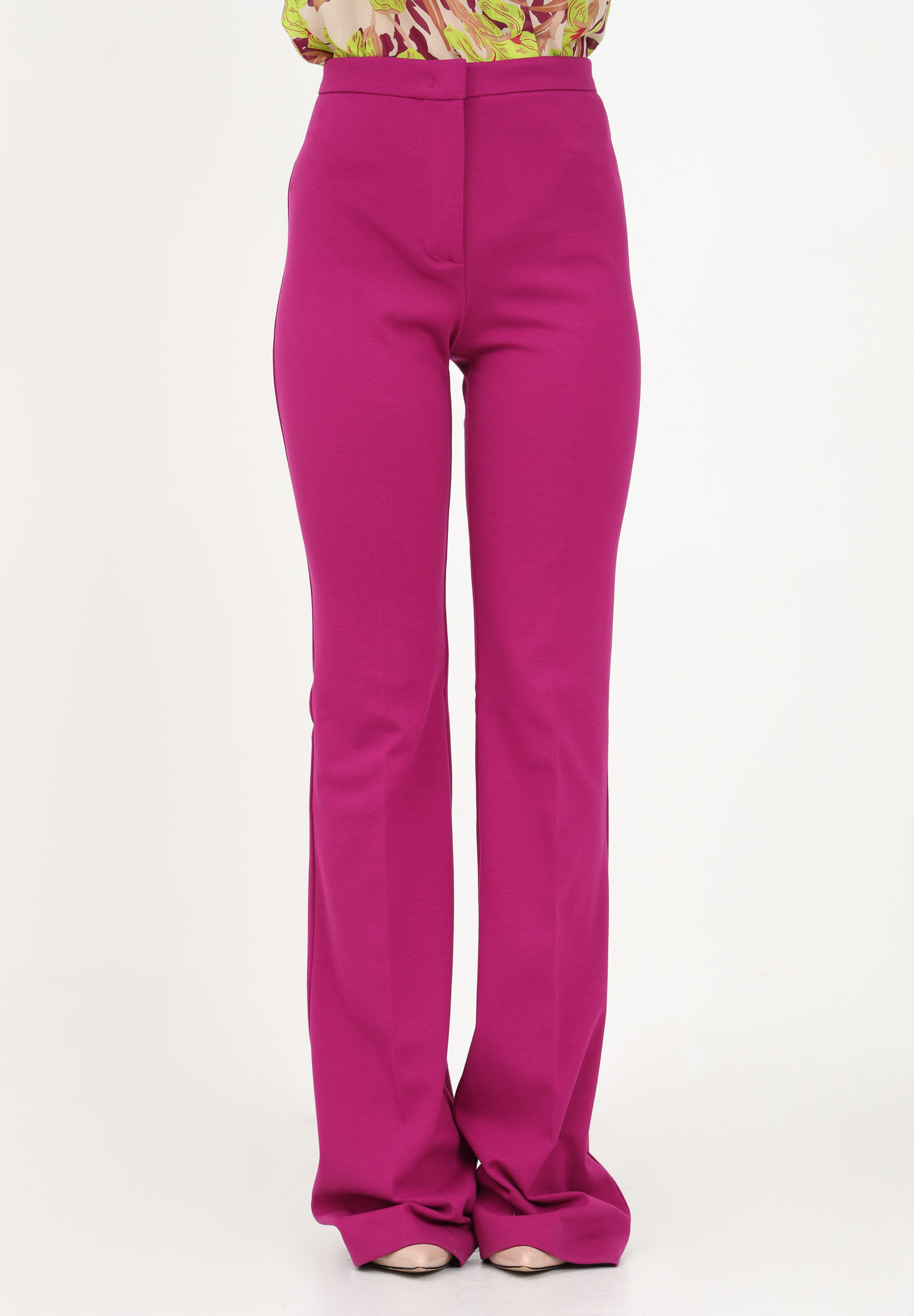 Shop Pinko Flared High-rise Trousers In Purple