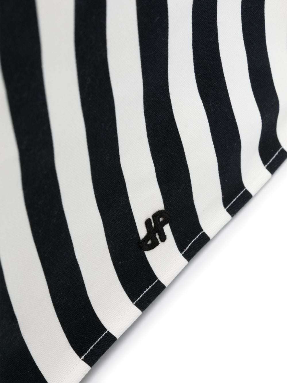 Patou Jp Large Striped Canvas Tote In White
