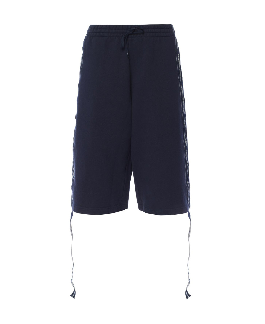 Vetements Navy Blue Oversized Sports Shorts In Black