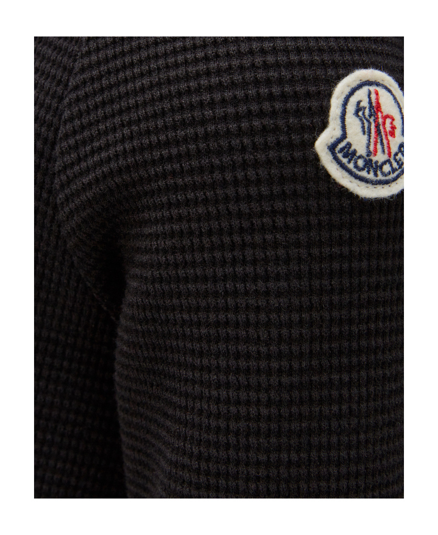Moncler Pleated Dress Black In Black