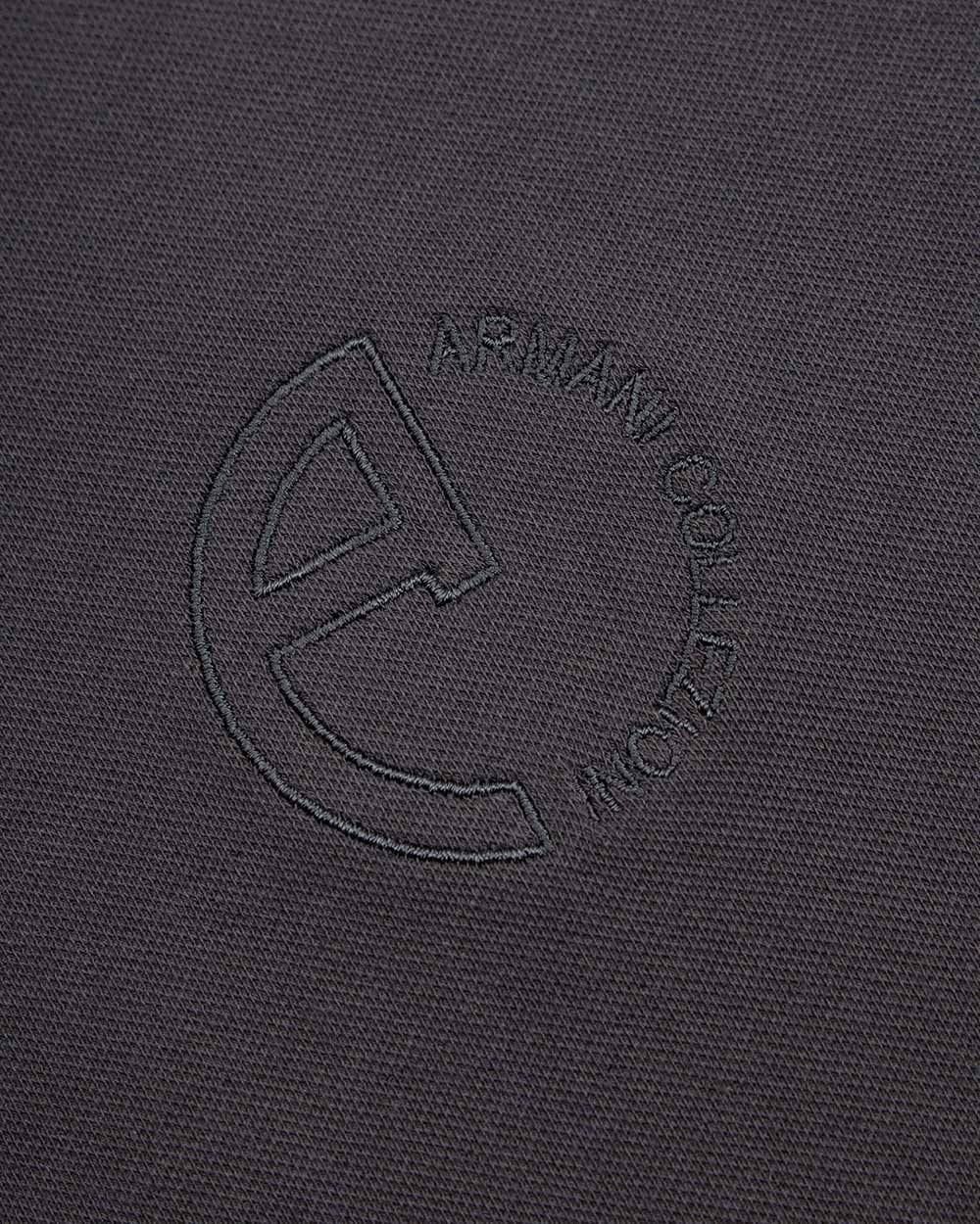 Armani Collezioni Logo Embroidered Polo Shirt In Black