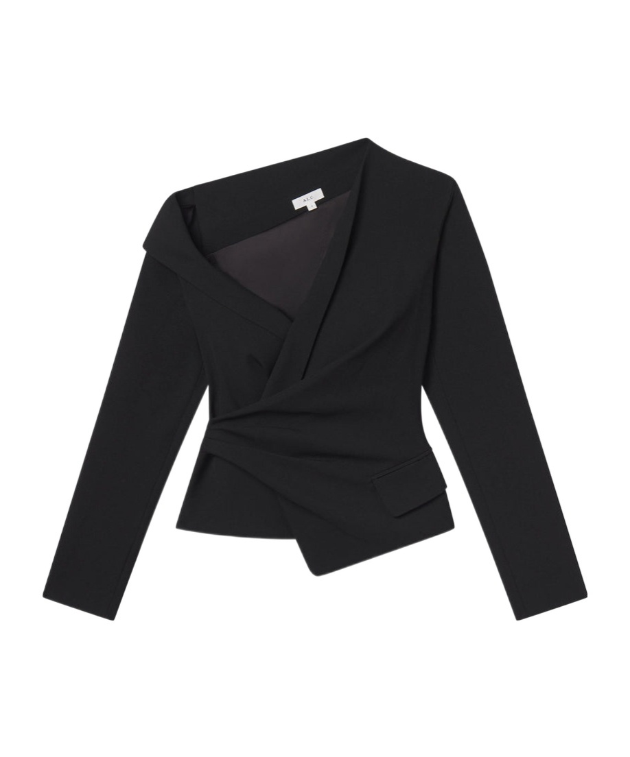 A.l.c Skyla Asymmetric Wrap Top In Black