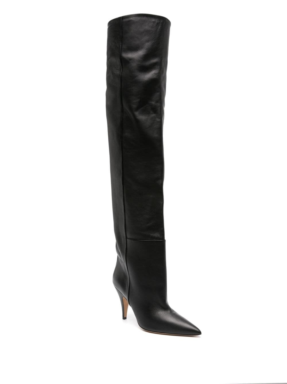 Khaite River Knee High Boot 90 In Black