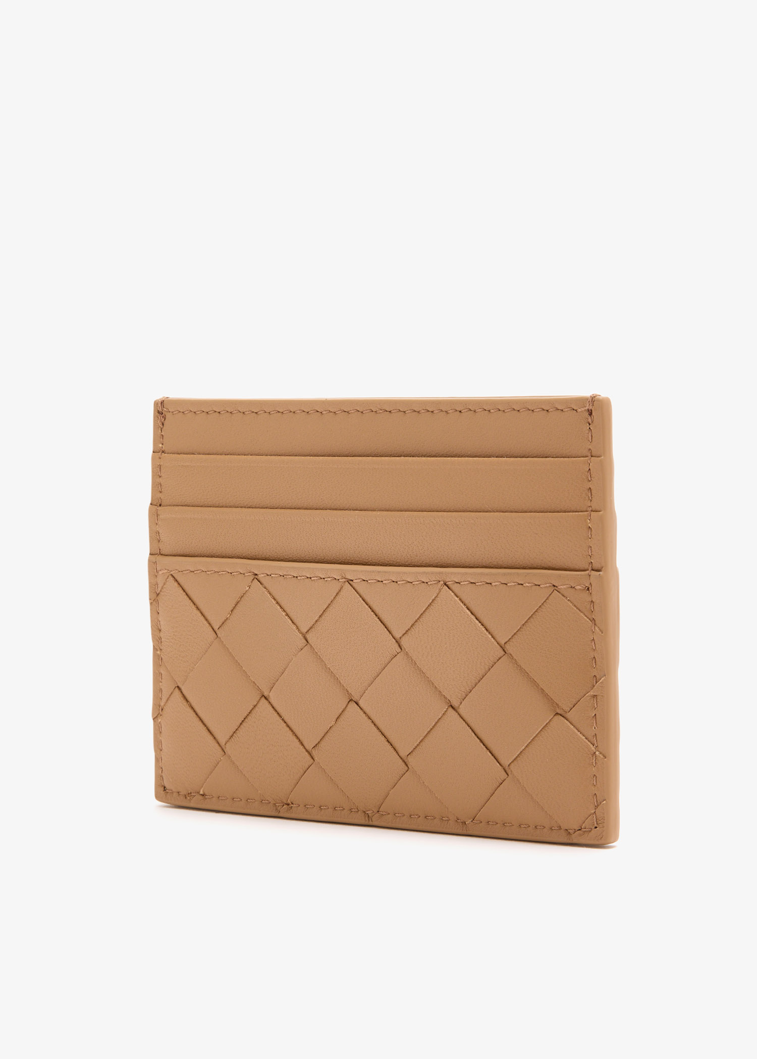 Bottega Veneta Intrecciato Credit Card Case In Brown