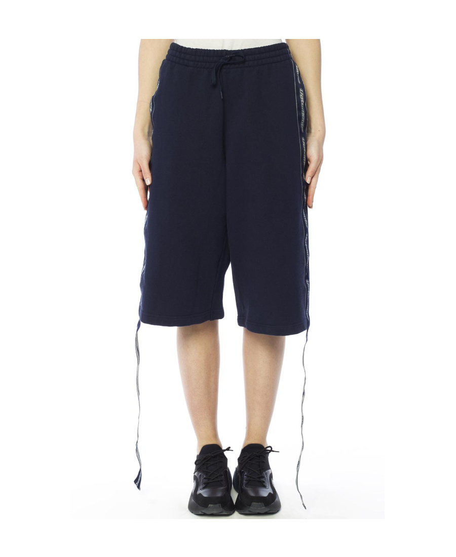 Vetements Navy Blue Oversized Sports Shorts In Black