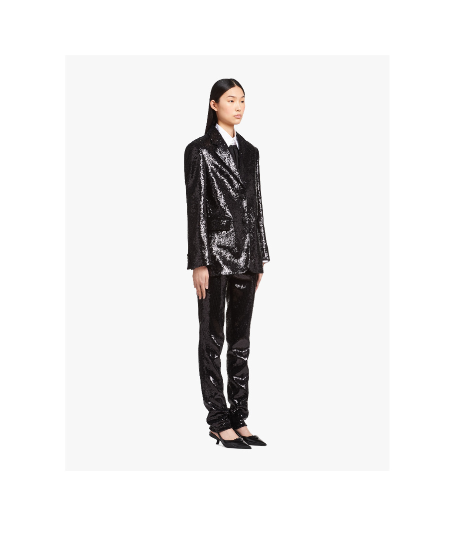 Prada Sequinned Single-breasted Blazer In Black