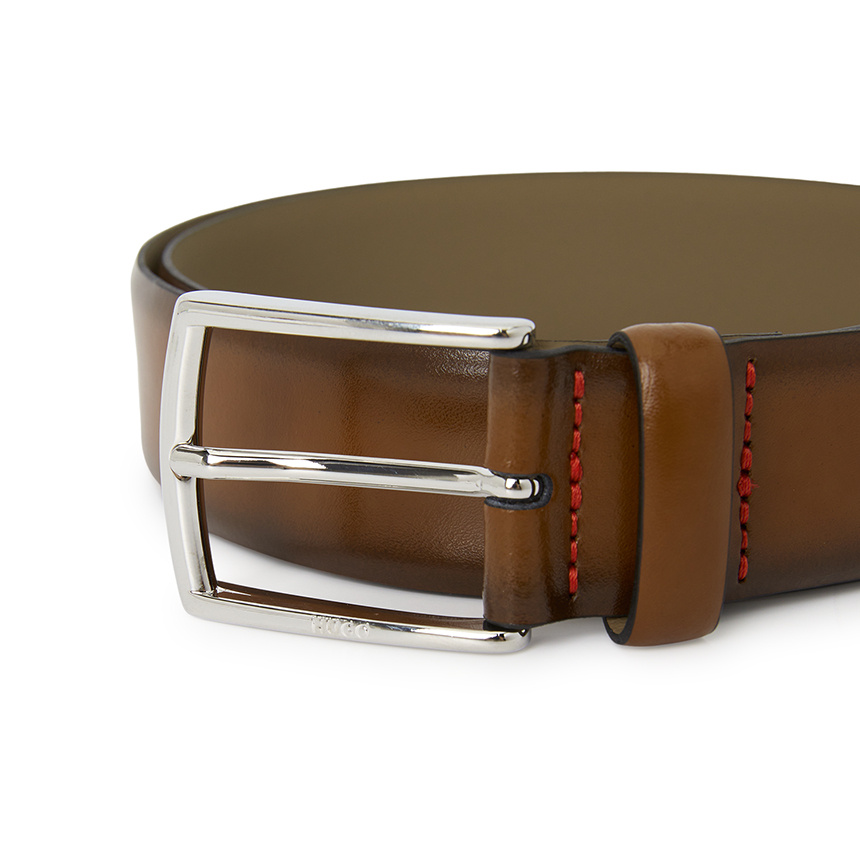 Hugo Boss Logo Belt In Brown