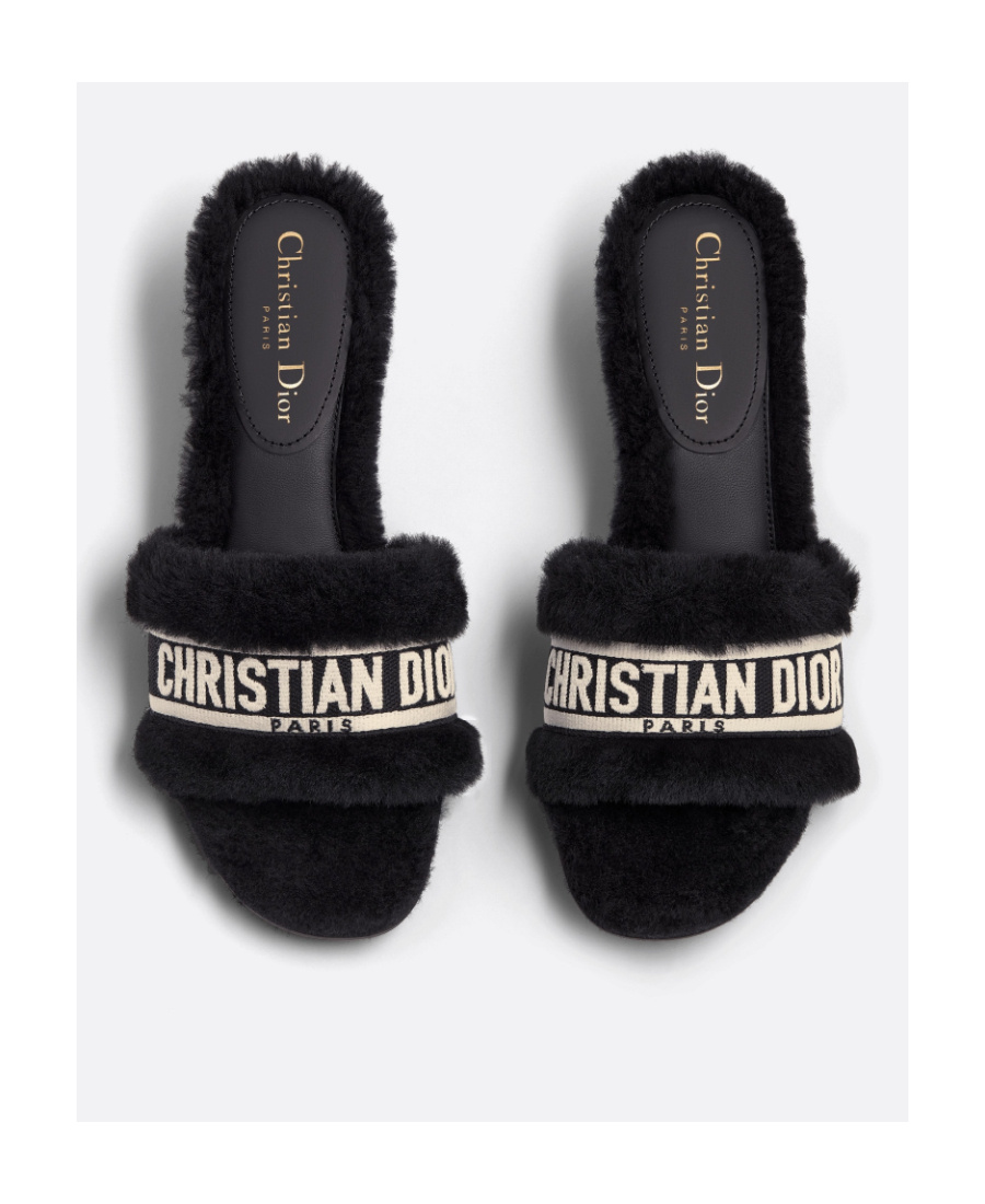 Dior Dway High Heel Slippers In Black