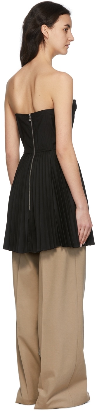 Rokh Black Strapless Dress In Black