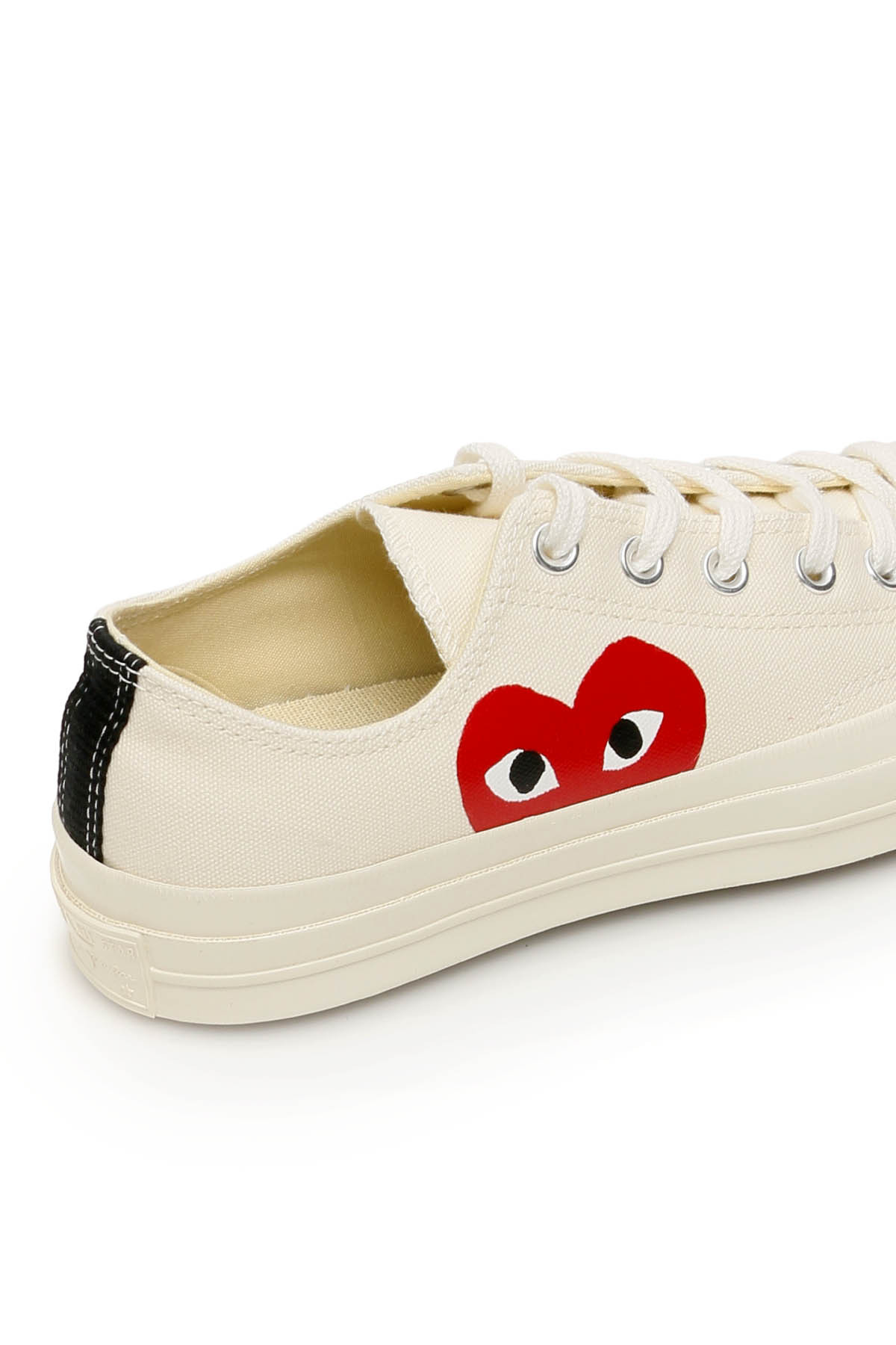 Comme Des Garçons Play X Converse Comme Des Garcons Play X Converse Chuck Taylor 70 Small Red Heart Low Top Sneakers In Nude