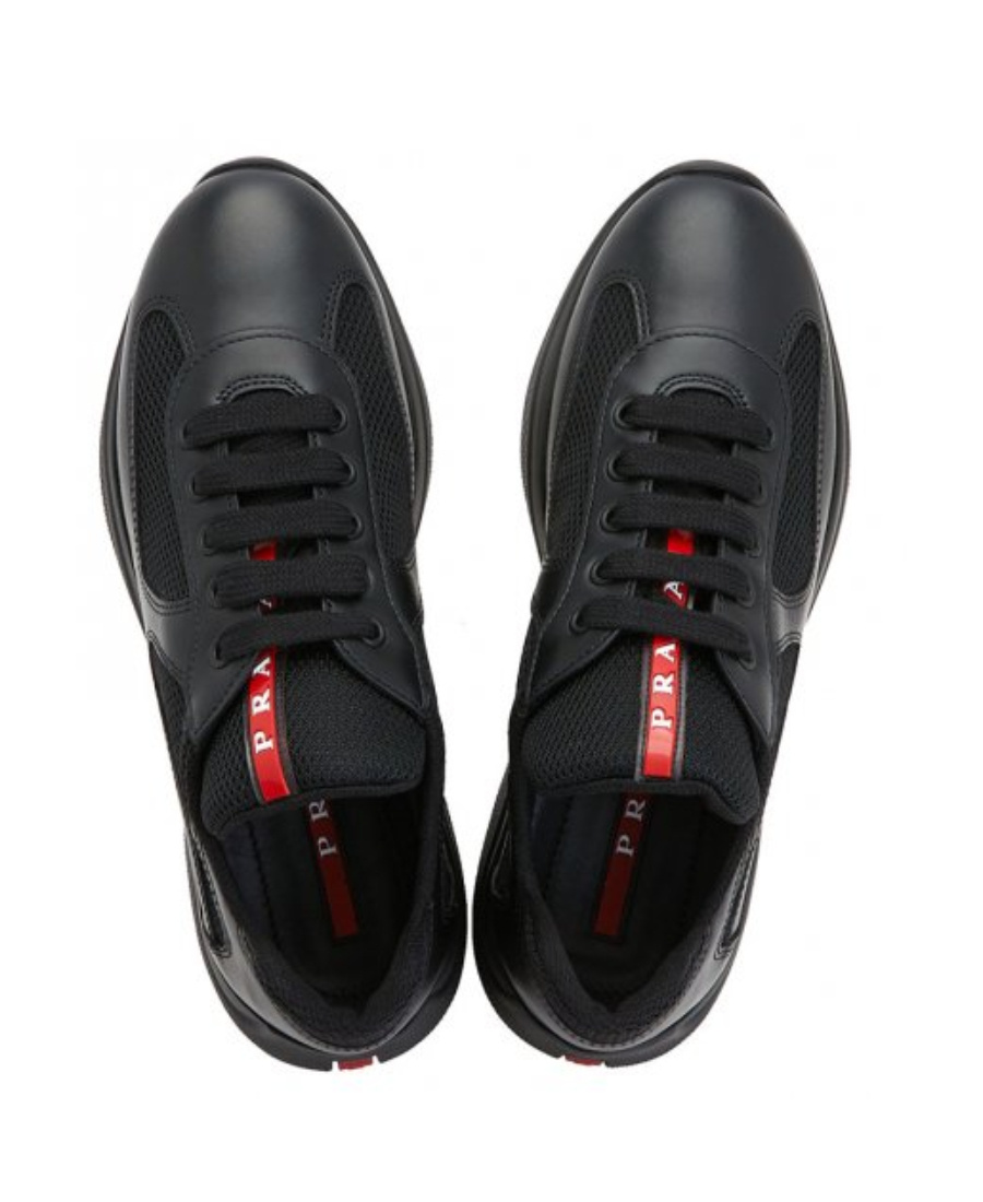 Prada Sneakers Mit Kontrasteinsätzen In Black