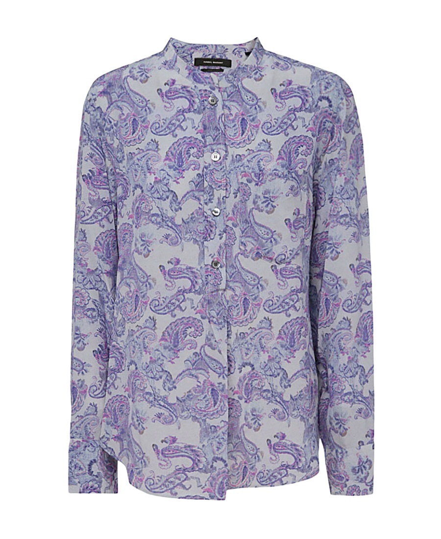 Isabel Marant Logo Long-sleeved Shirt In Purple