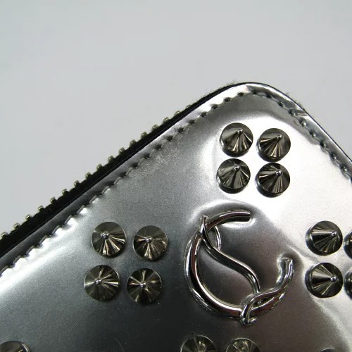 Christian Louboutin Rivet Zipper Purse In White